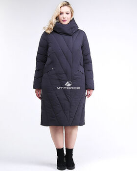 Женская зимняя классика куртка с капюшоном темно-с
